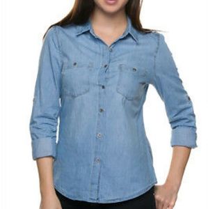 Wax Jean chambray roll up shirt size M